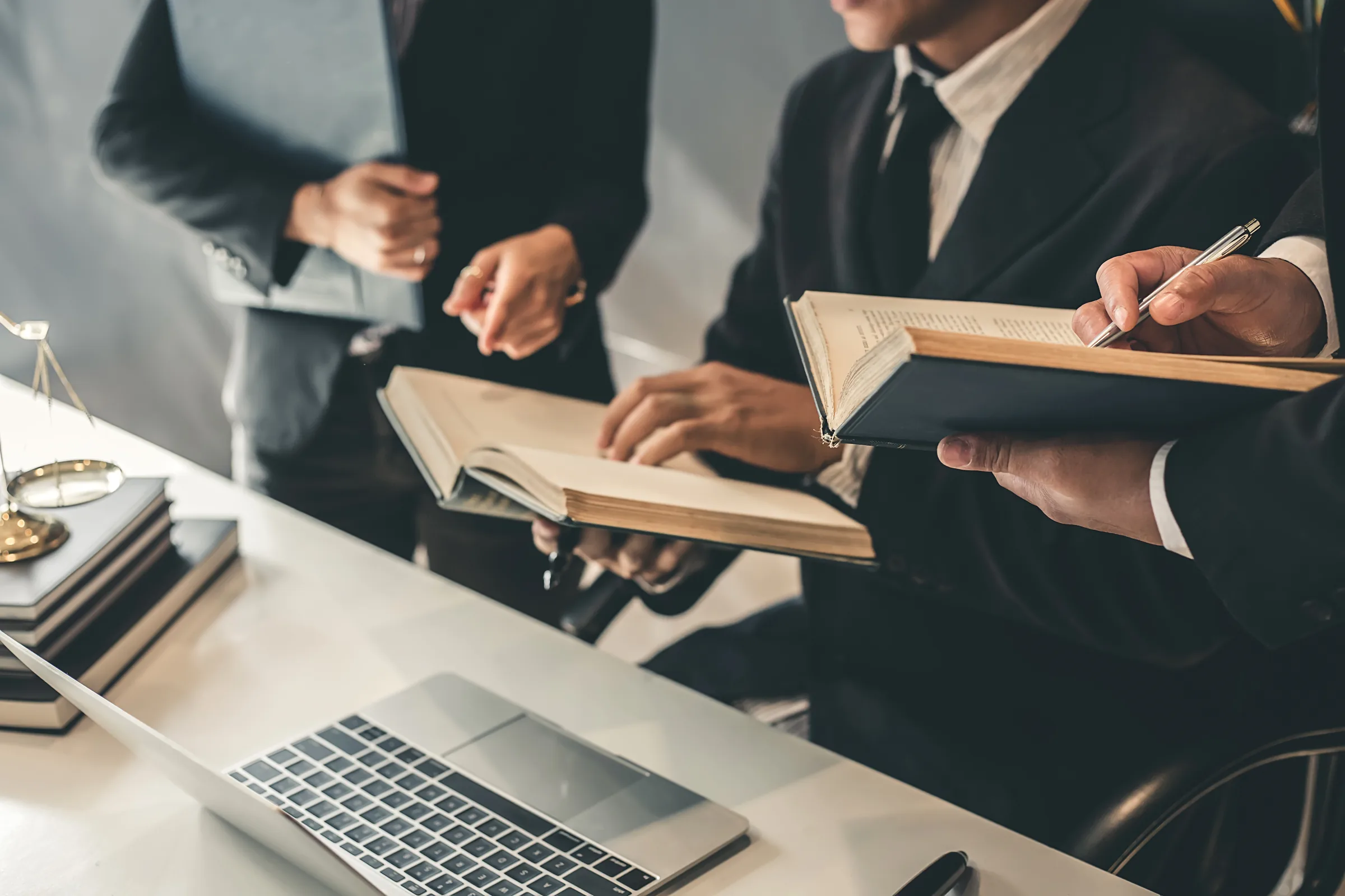 Attorneys developing case strategy
